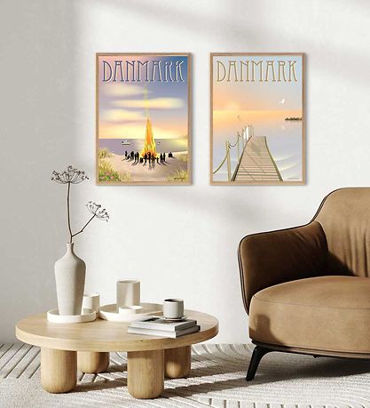 Vissevasse Poster - 50x70 cm - Dänemark - Heiliger Hans