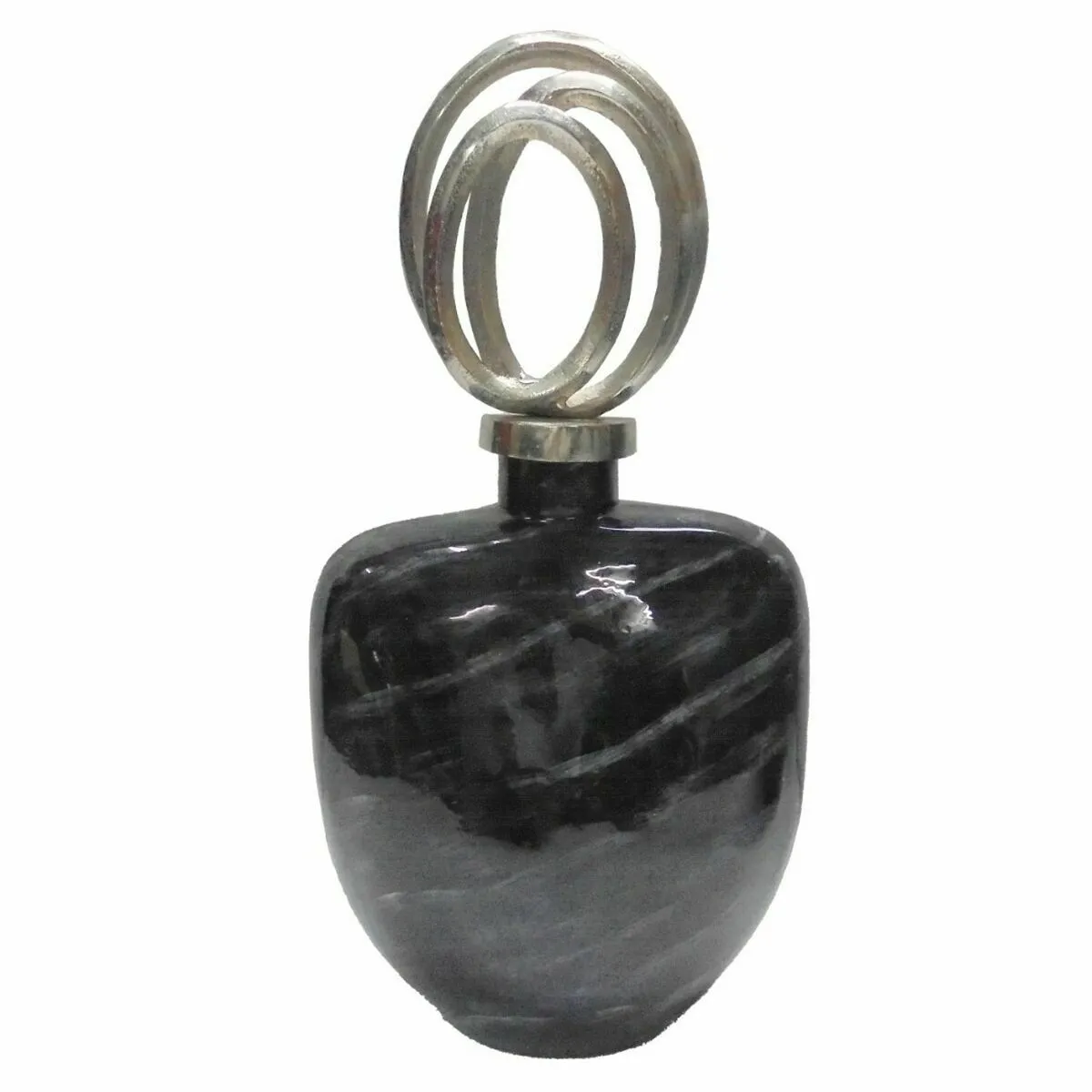 DKD Home Decor Vase - Noir Verre Argenté