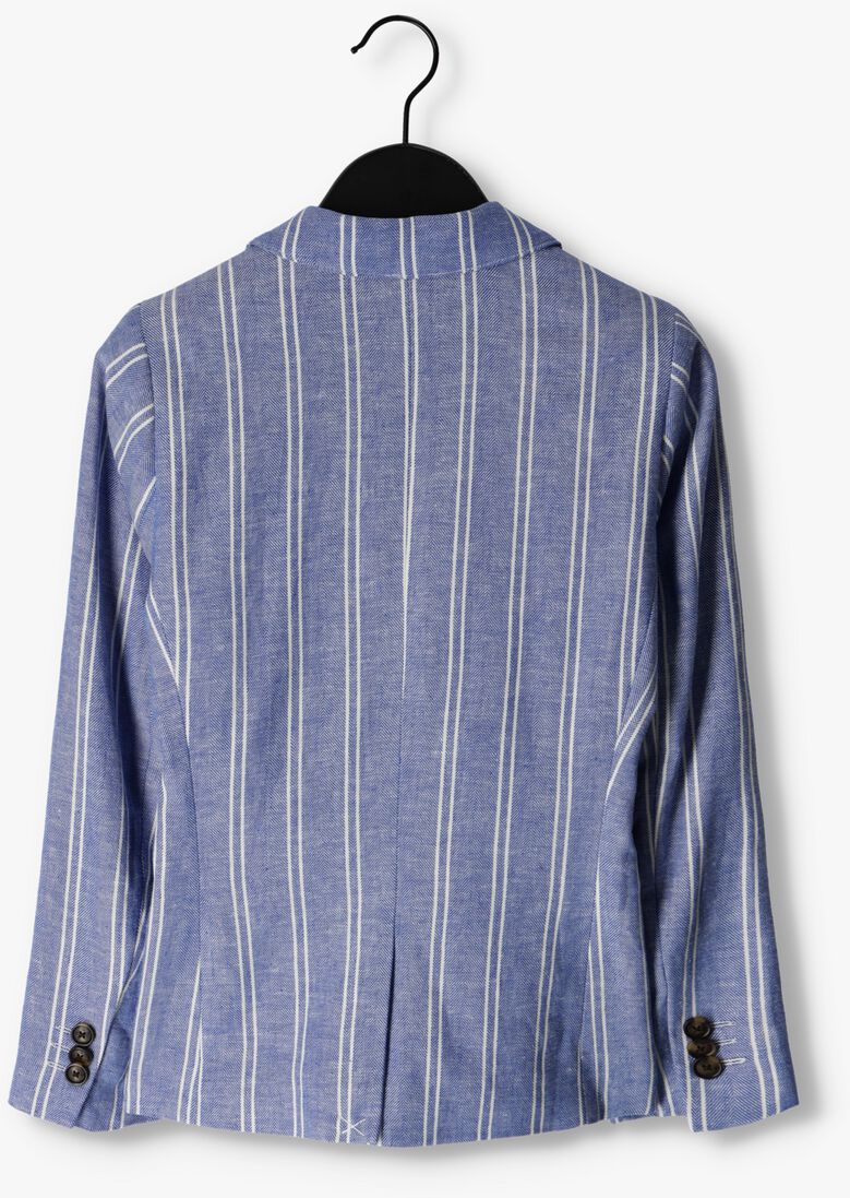 SCOTCH & SODA blauw/wit gestreepte scotch & soda colbert striped cotton linen dressed blazer