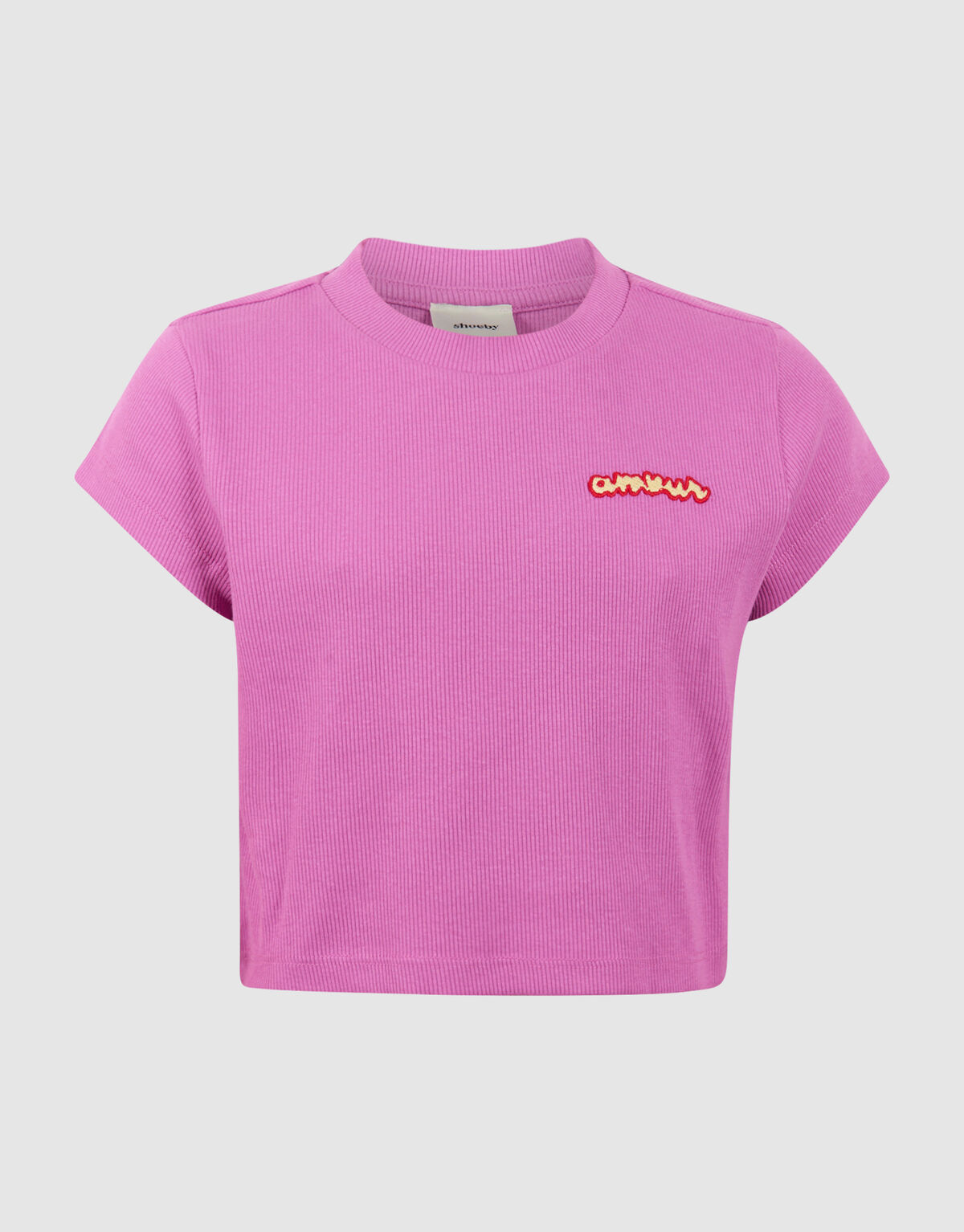 Rib Amour Crop Top Paars