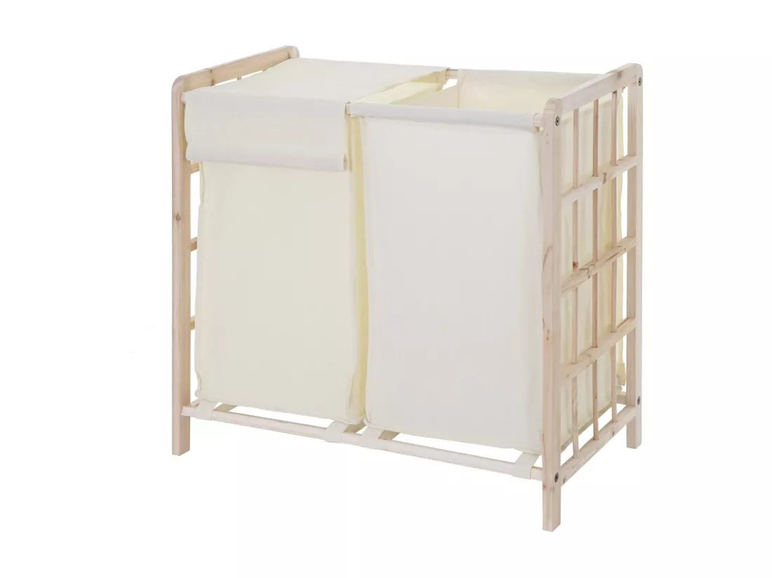 Collecteur de linge MCW-B60, brun clair, couvercle crème