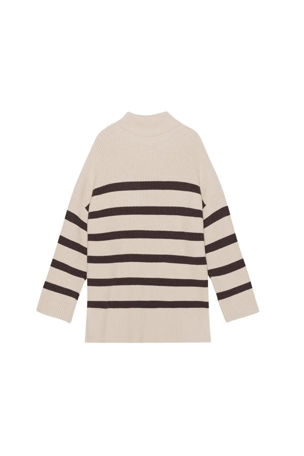 Moshi Moshi Mind  Shadow Stripe Turtleneck striktrøje - sandshell/chocolate
