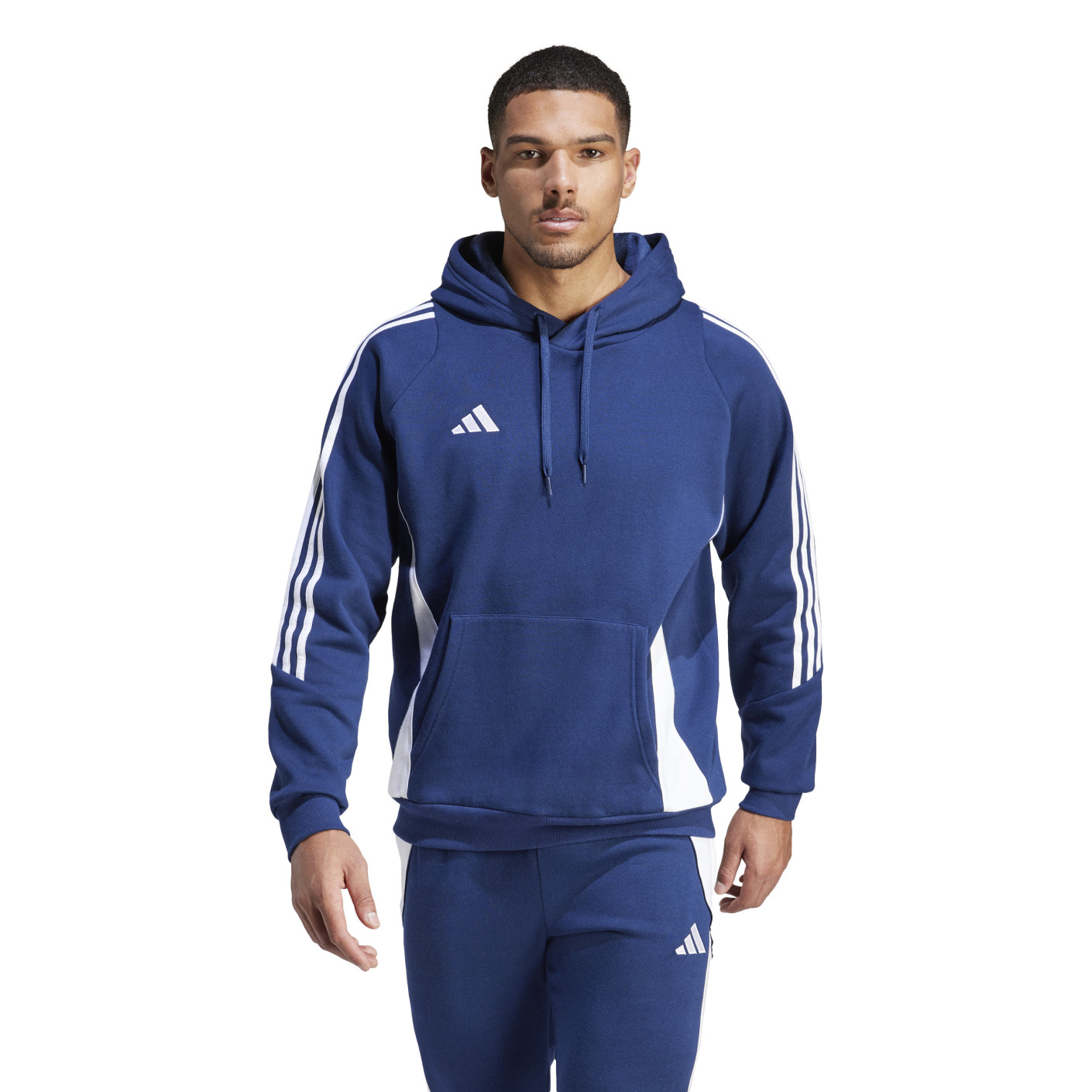 Adidas Tiro 24 Sweat Hoodie Donkerblauw Wit