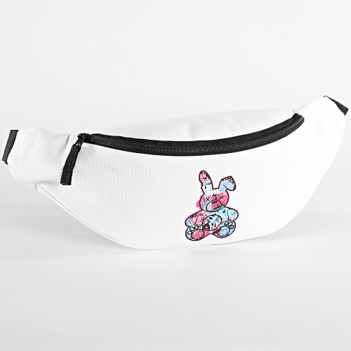 Sacoche Banane Lapin Graffiti Blanc Rose