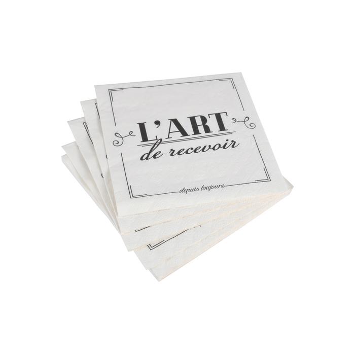 SET 20 SERVIETTES L ART DE RECEVOIR 33X33CM