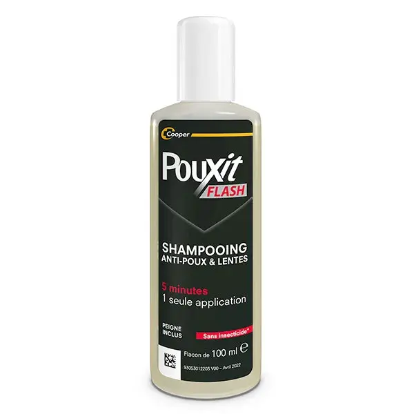 Pouxit Flash Shampooing Traitement anti-poux et lentes Agit en 5 minutes Lot 2x100 ml