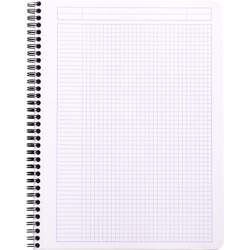 Cahier spirale Rhodia Classic Notebook 22,5 x 29,7 cm noir 5 x 5 avec marge et cadre en-tête -160 pages