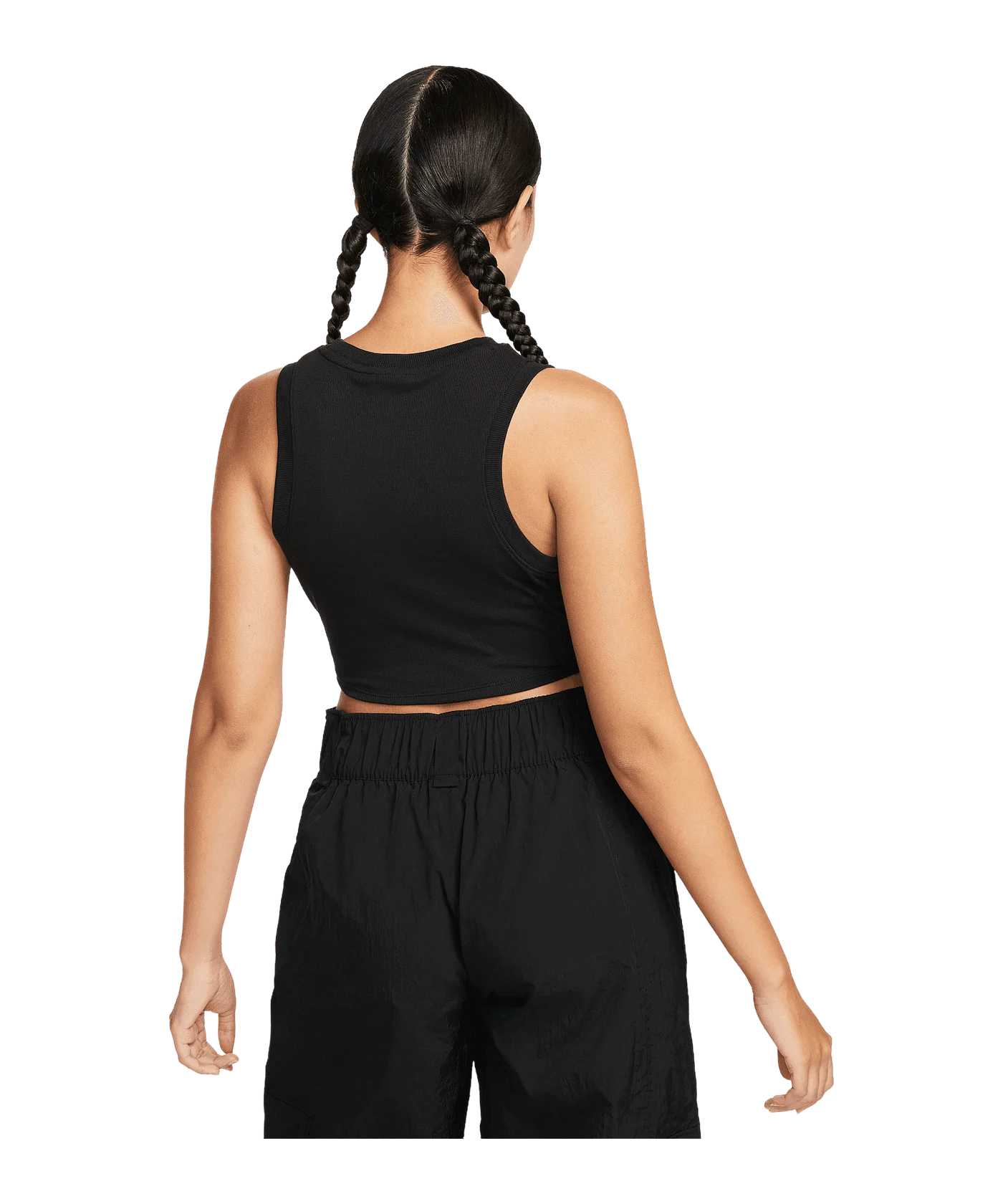 Nike Chill Knit Mini Rib Crop Tanktop Damen Schwarz F010