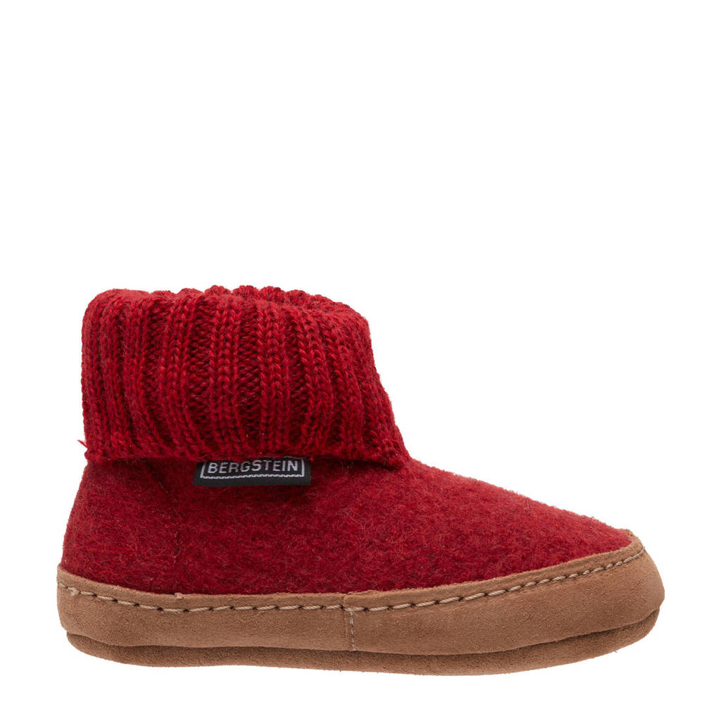 Bergstein wollen pantoffels rood