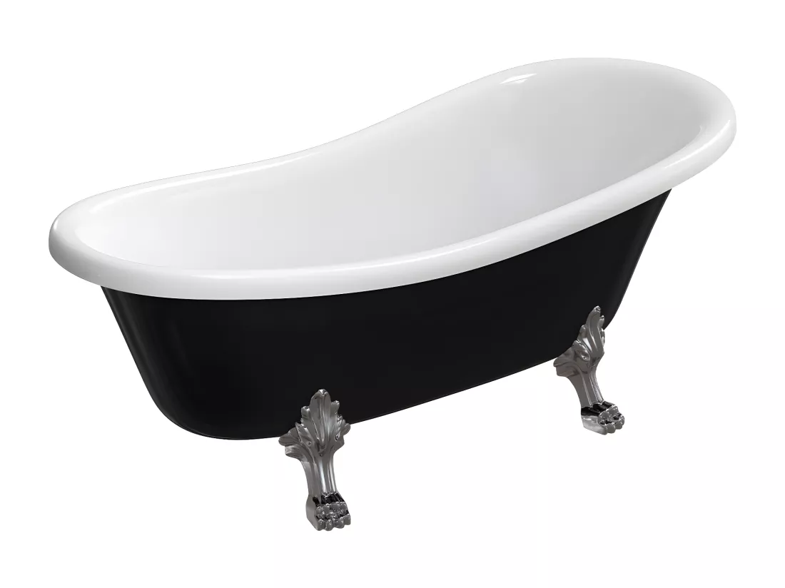 baignoire îlot OMNIRES ATENA M+ 168X76 CM couleur : blanc/noir finition : brillant