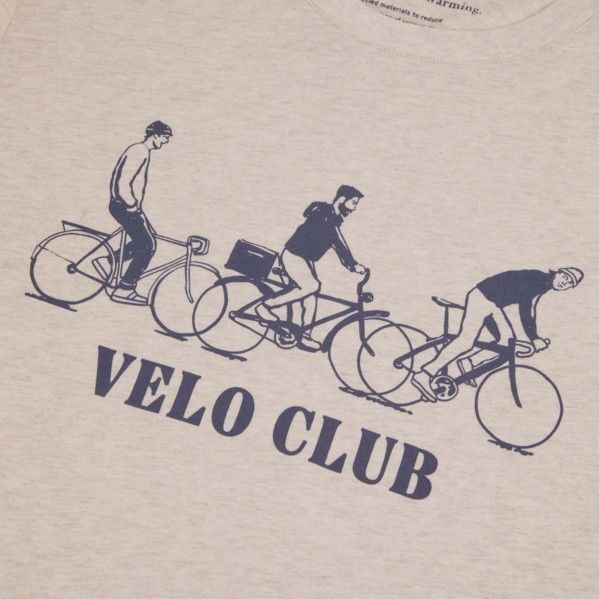 T-shirt col rond beige chiné Vélo club Coton & coton recyclé - modèle Arcy