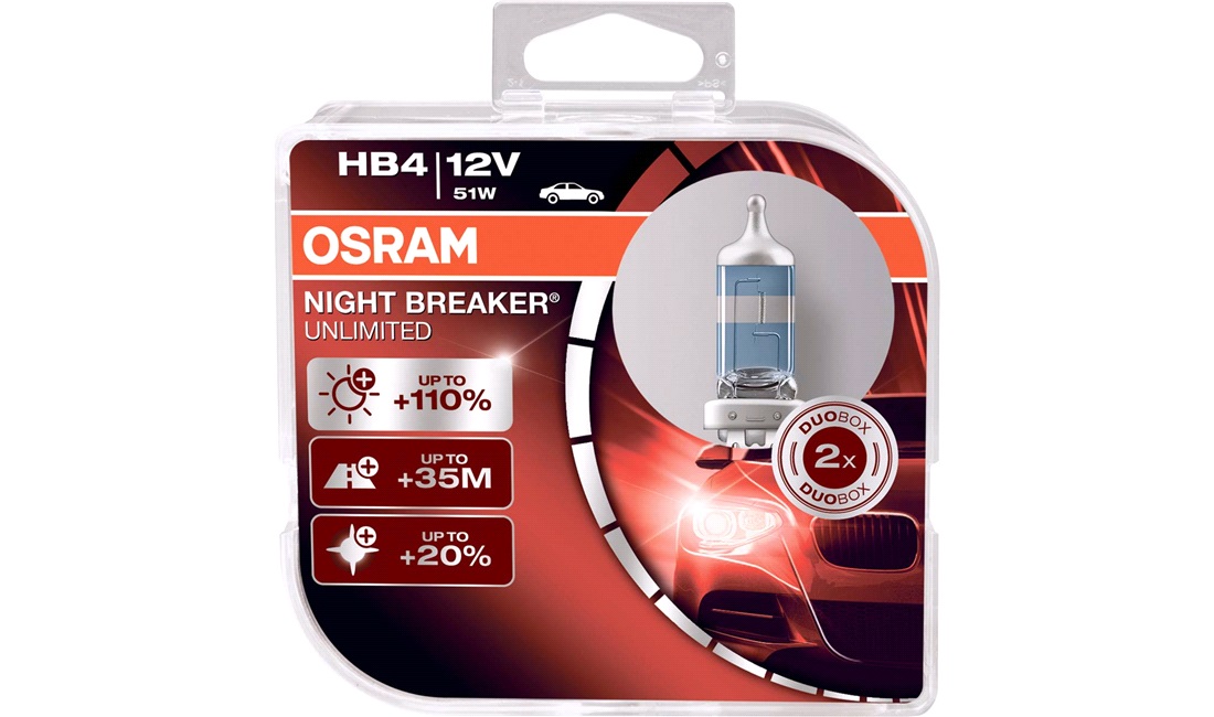 Pæresæt HB4 Night Breaker Unlimited - Osram