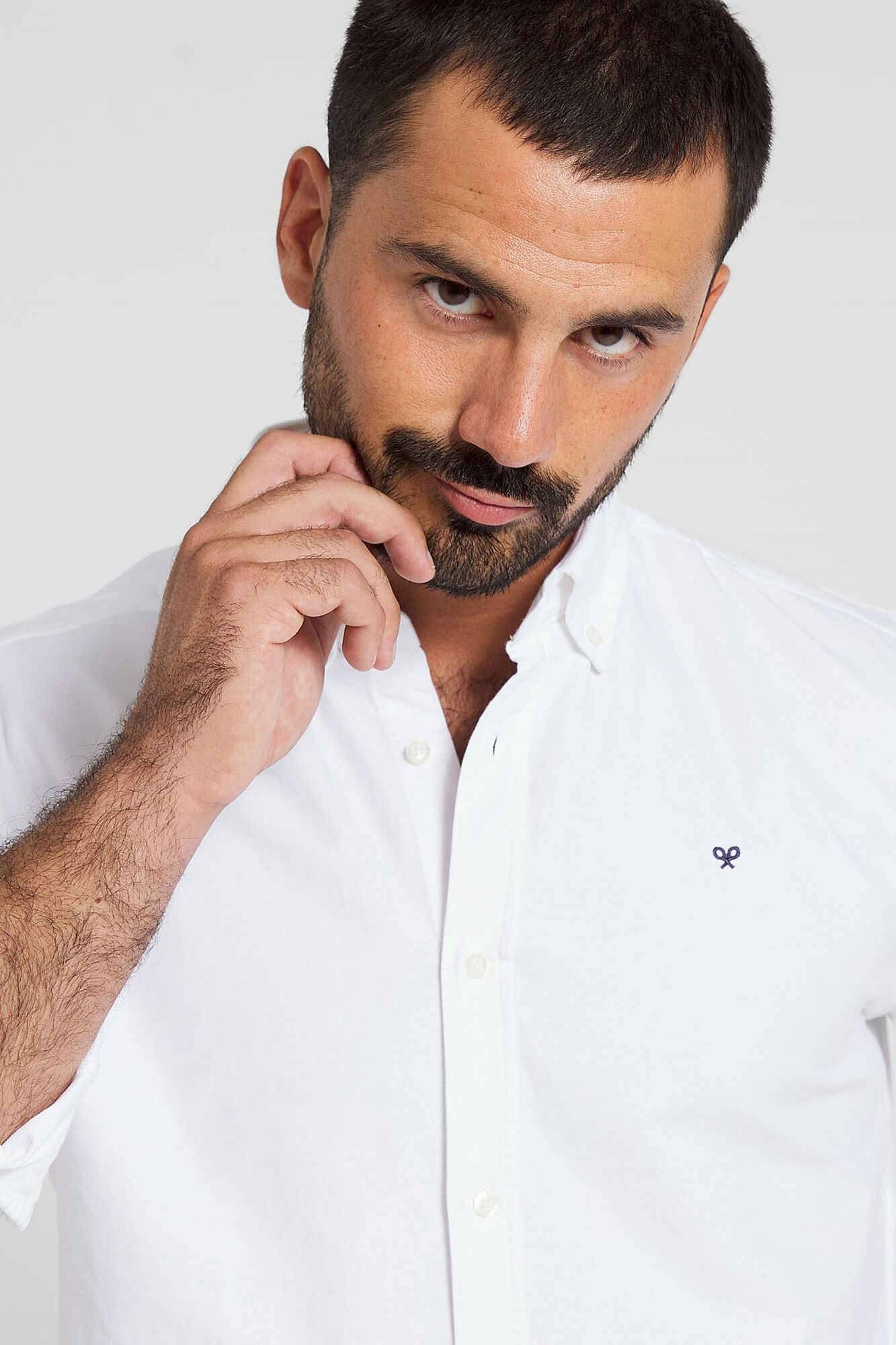 Camisa esportiva branca estilo Oxford - Branca