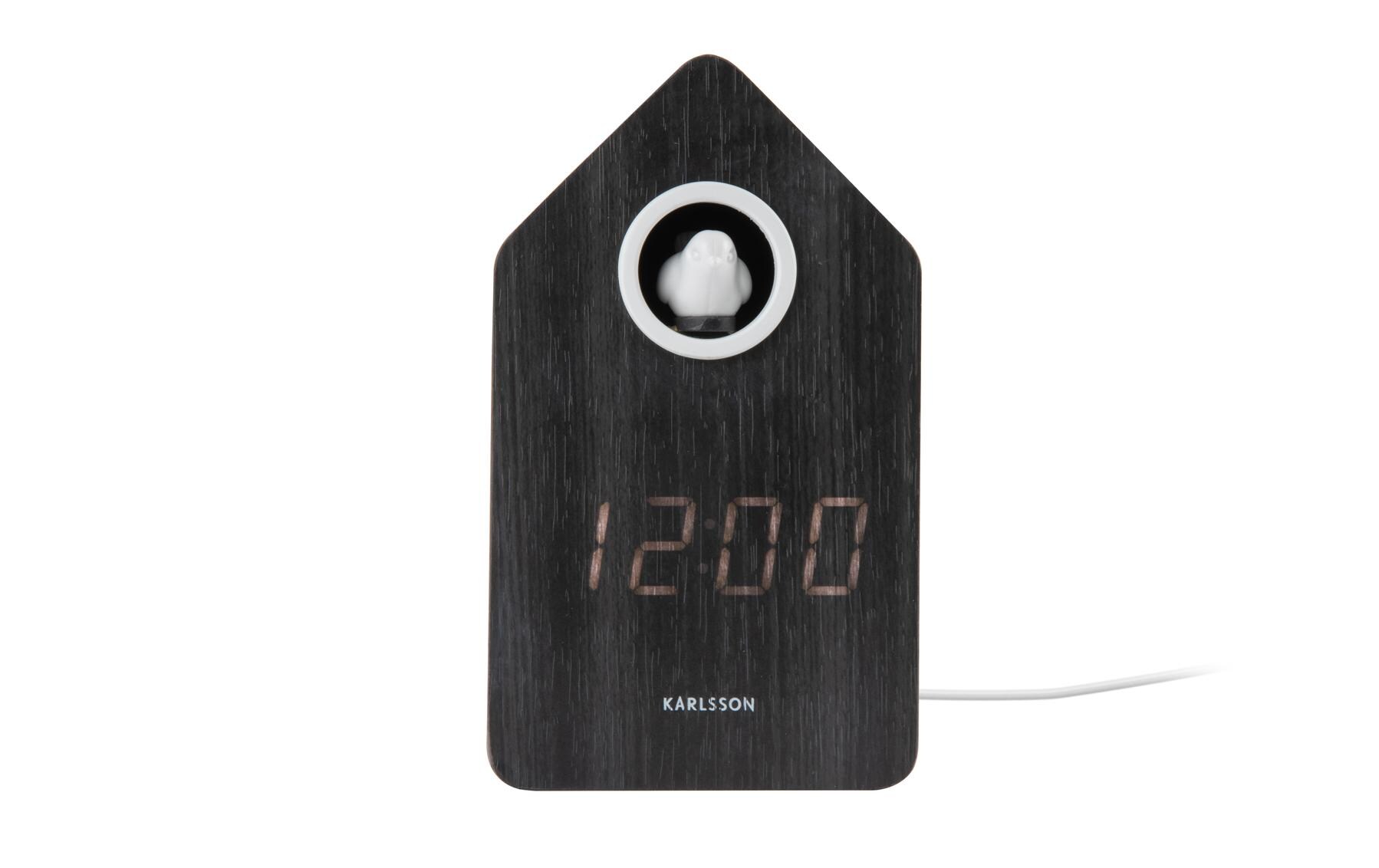 Digitalwecker Kuckuck Black wood veneerLED Wecker