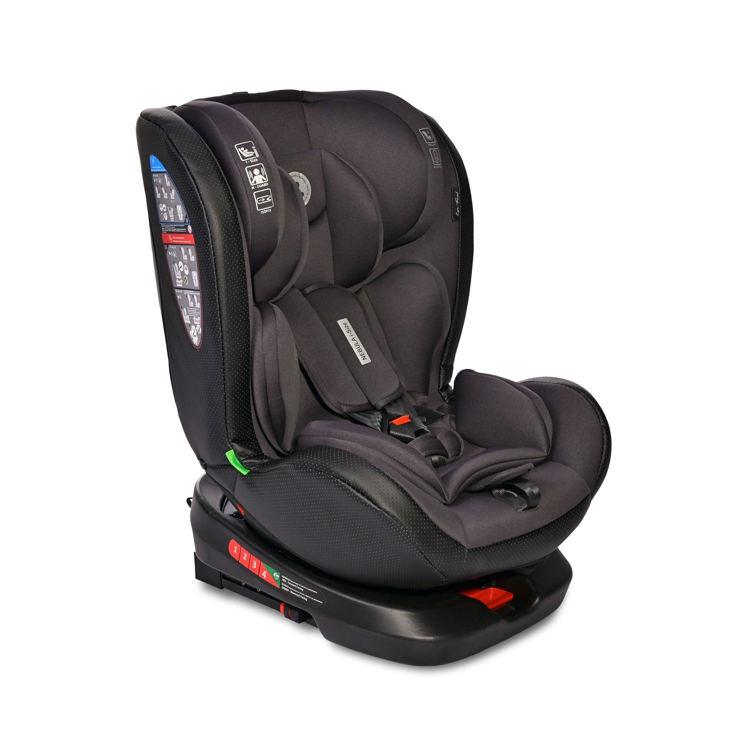 Lorelli i-Size Kindersitz Nebula (40-150cm) Isofix, 360° drehbar, verstellbar schwarz