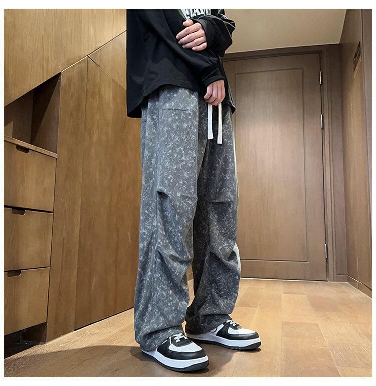 Priam - Corduroy broek met trekkoord en tie-dye taille
