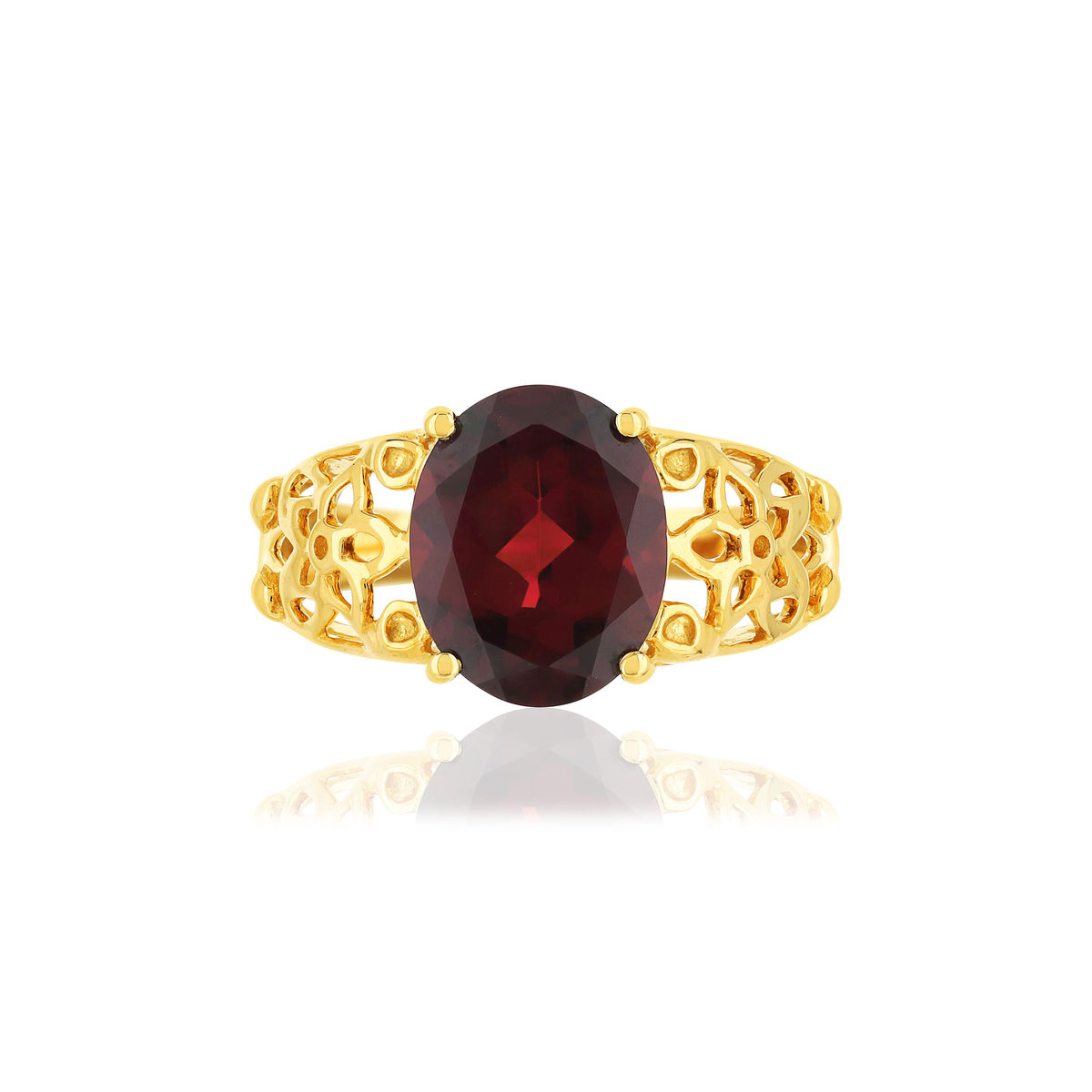 Bague or jaune 375 grenat