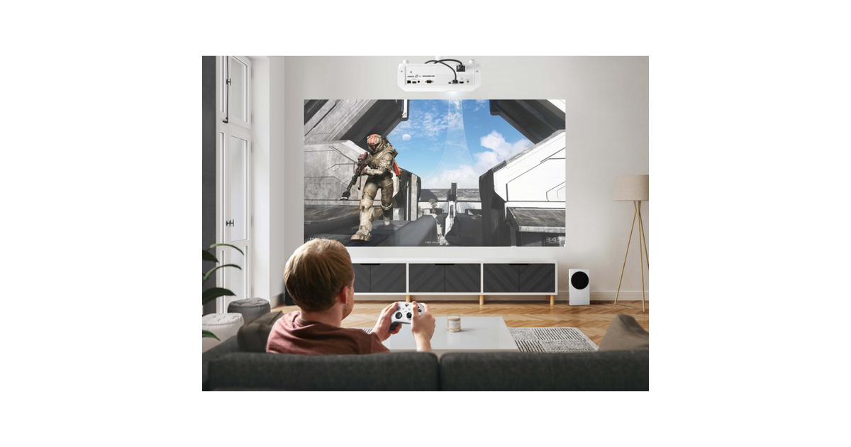 ViewSonicPX749-4K 4K HDR thuis DLP-projector voor Xbox  (Wit, 4000 ANSI Lumen, Harman Kardon luidspreker)