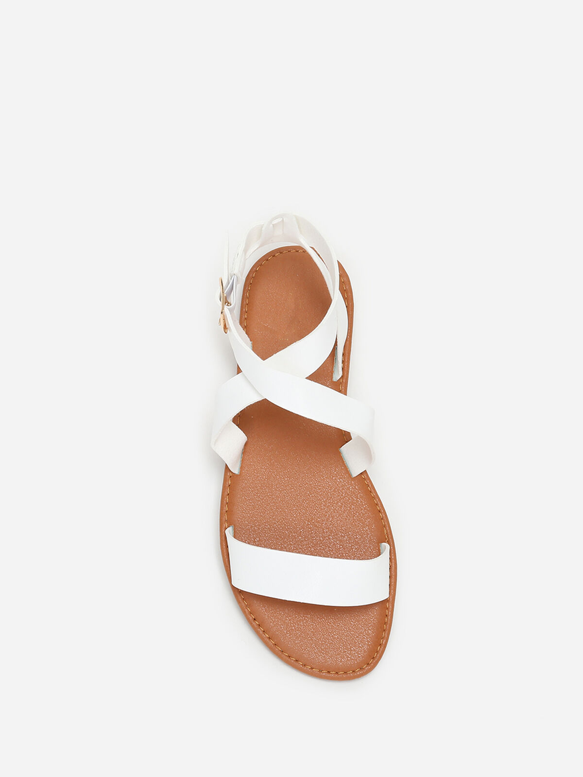 Sandales à brides avec boucle- Blanc