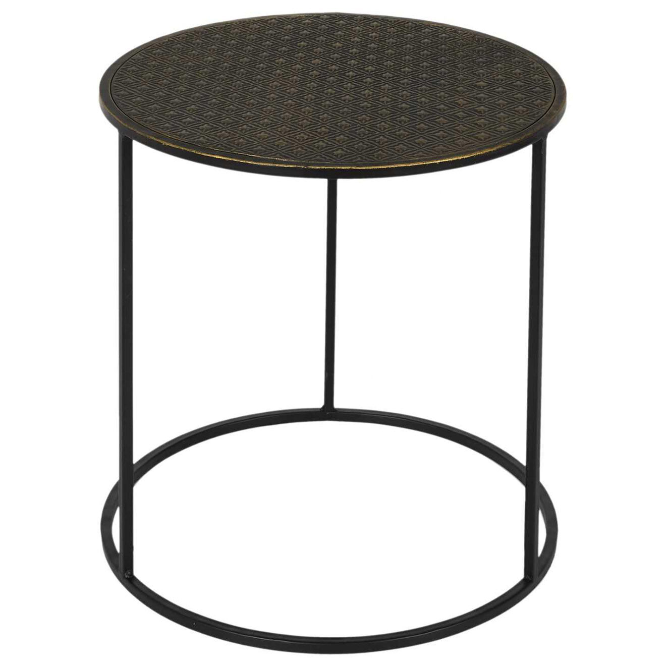 Home Deco Factory 2 Tables gigognes martelé Mirage noir/doré