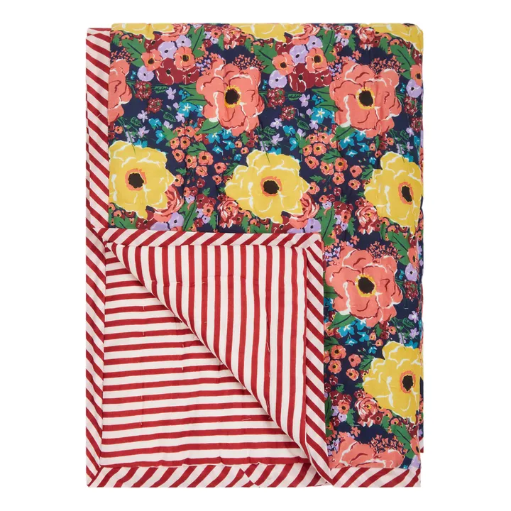 Lucas du Tertre Plaid quilté réversible Helen Flower | Noir