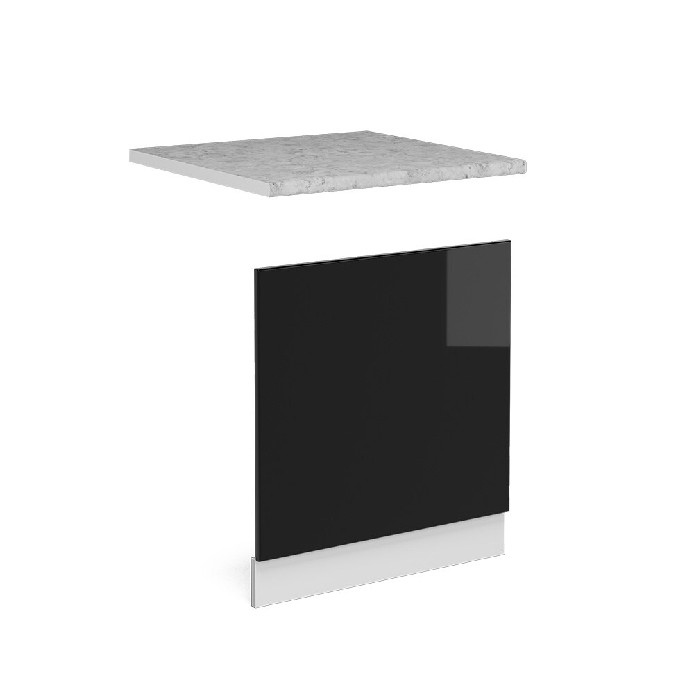 Vicco Geschirrspülerblende Küchenmöbel R-Line Solid Weiß Schwarz 60 cm modern Arbeitsplatte