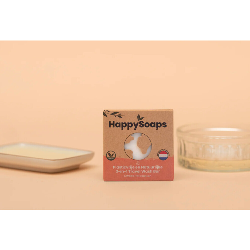 HappySoaps 3-in-1 Travel Wash Bar Sweet Relaxation40 gr