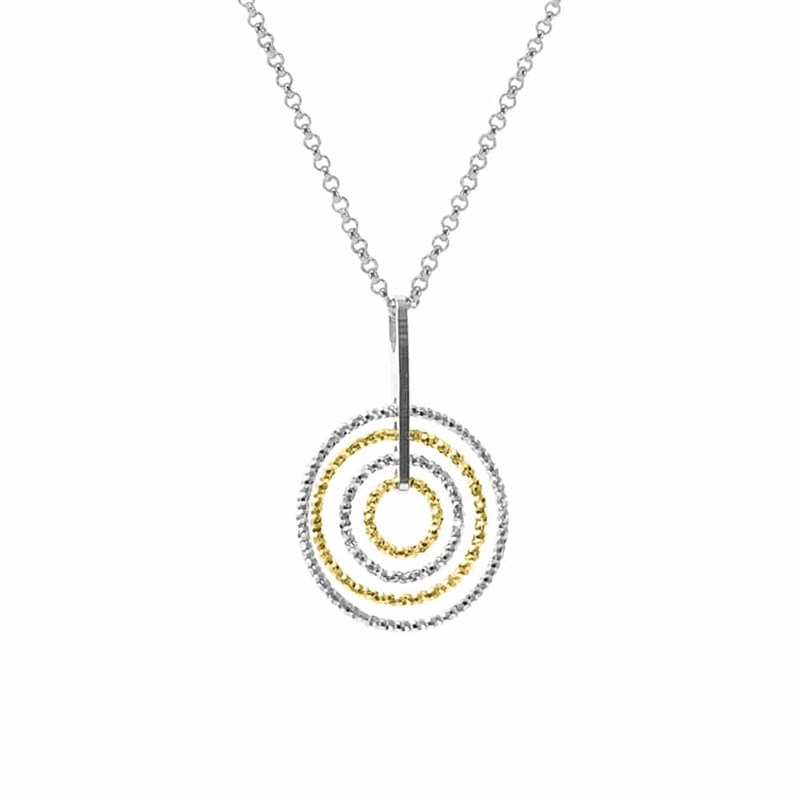 Collier Argent Rhodié Doré Diamanté Béatrice Bicolore