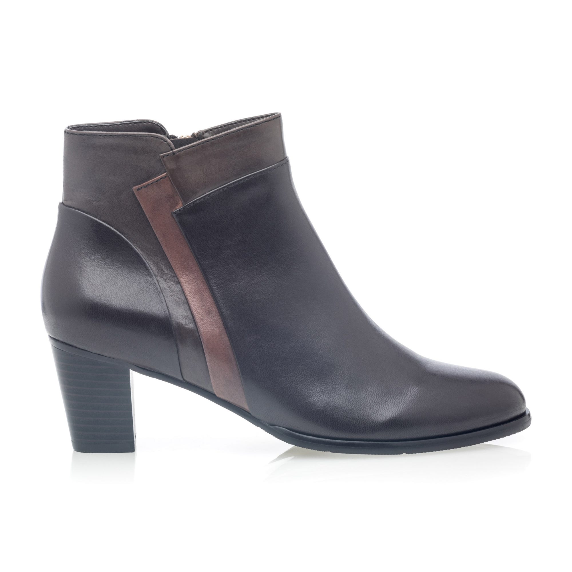 Bottines à talon Femme en cuir marron