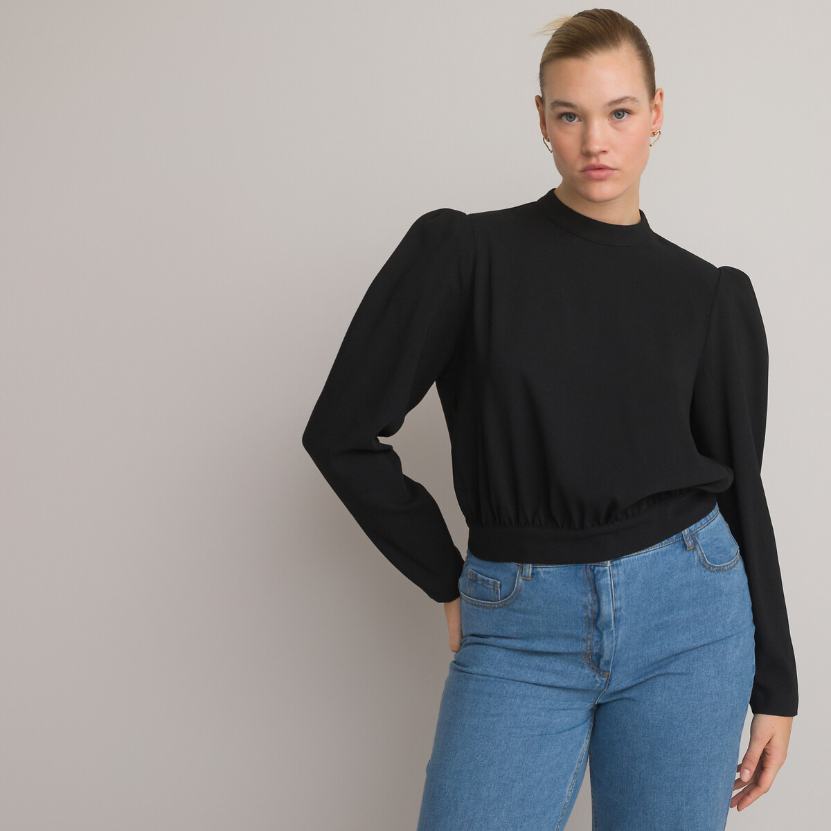 COLEÇÕES LA REDOUTE<br>Blusa com gola alta e mangas compridas