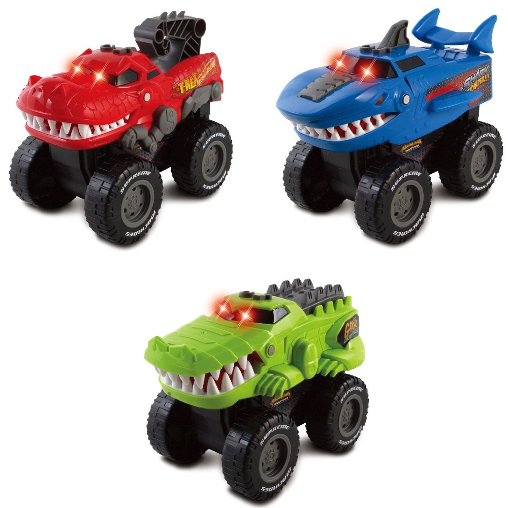 Super Wheelz Licht- und Sound-Tiermonster-Truck 3er-Pack