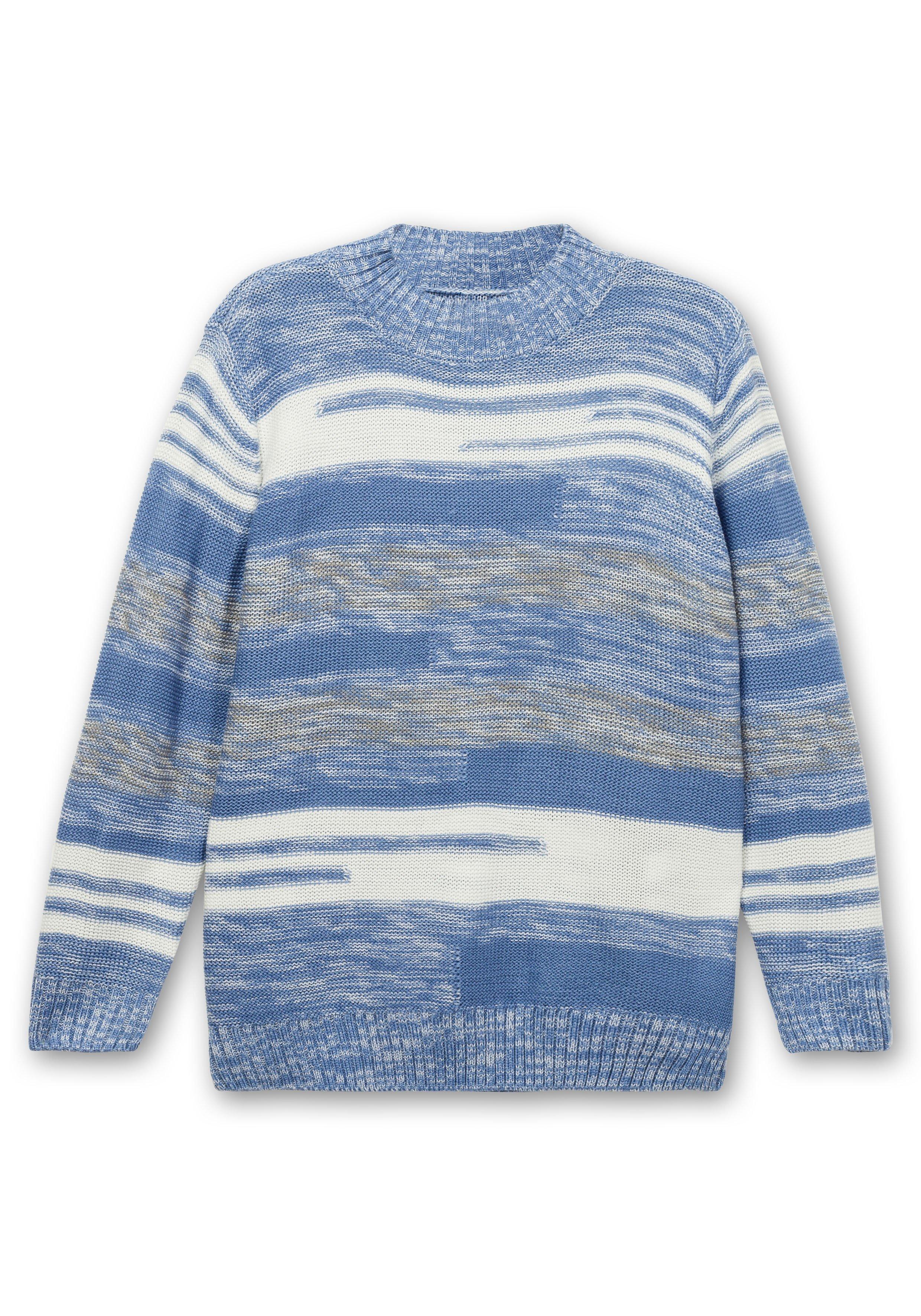 Pullover mit Stehkragen und Blockstreifen