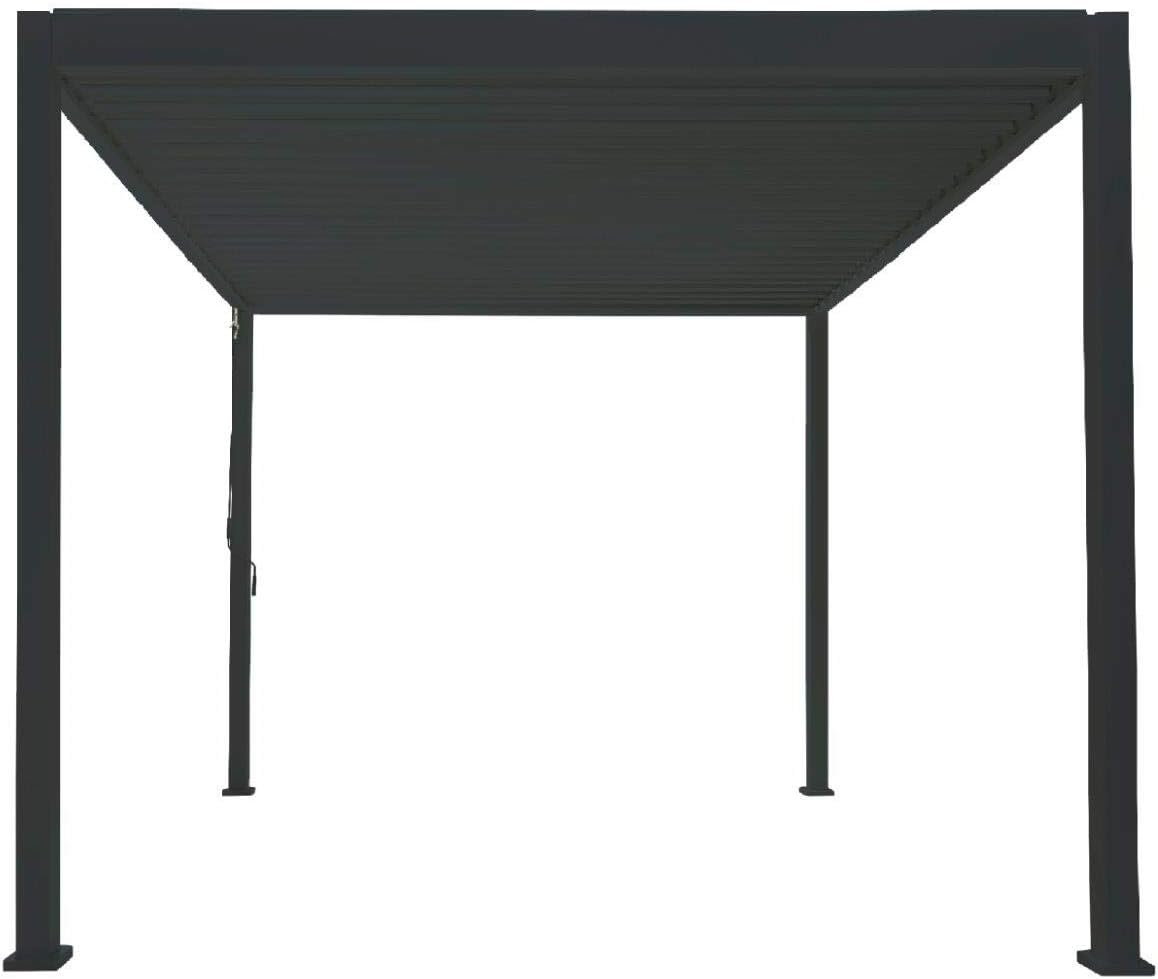 Green Spirit Lamellendach Pergola Mirador Deluxe 3x3,6 - Anthrazit, Aluminium, 300x360x250 cm - Lamellen Pavillon, Garten Terrassen Überdachung