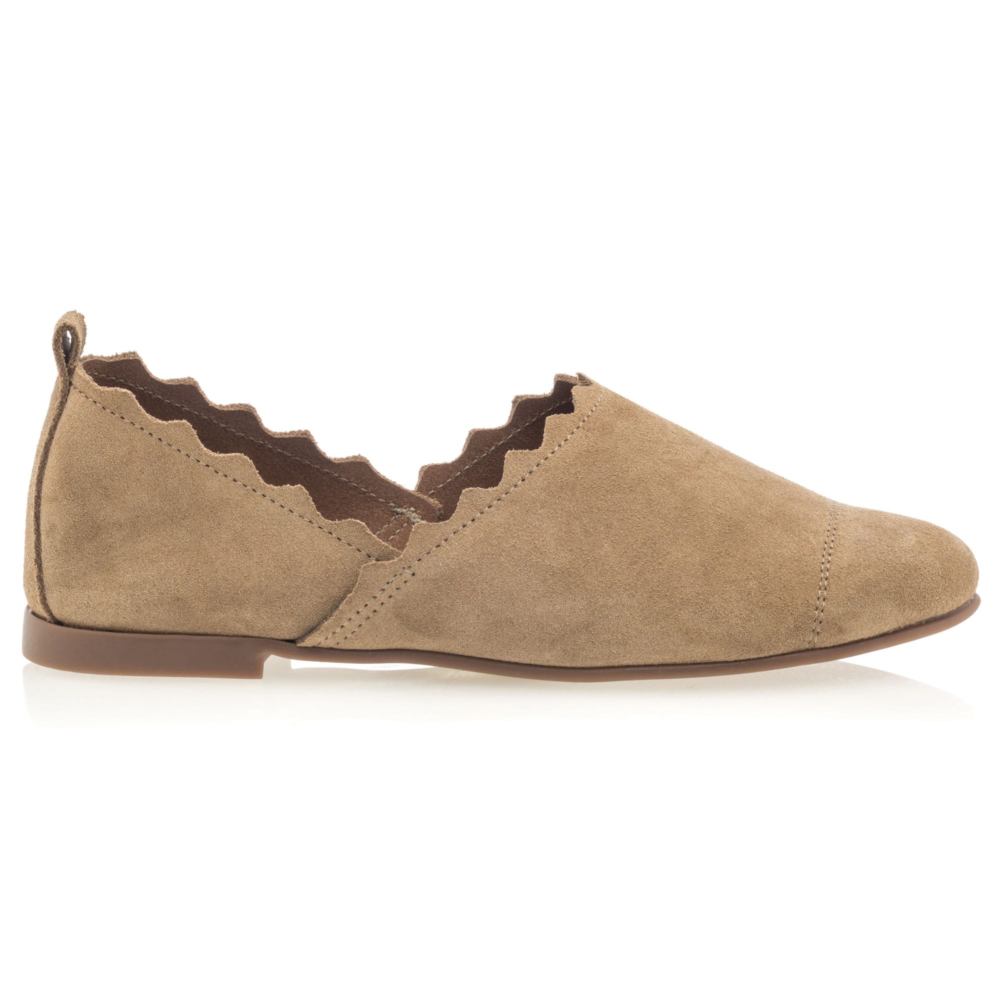 Ballerines Femme en cuir taupe