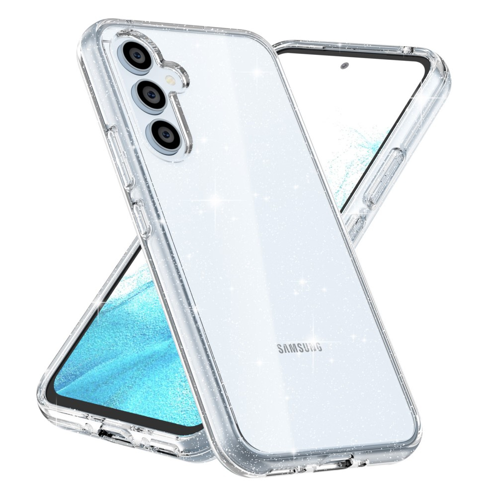 Samsung Galaxy A54 5G Hybrid Hardcase Schutzhülle im Glitzer Design - Silber / Transparent