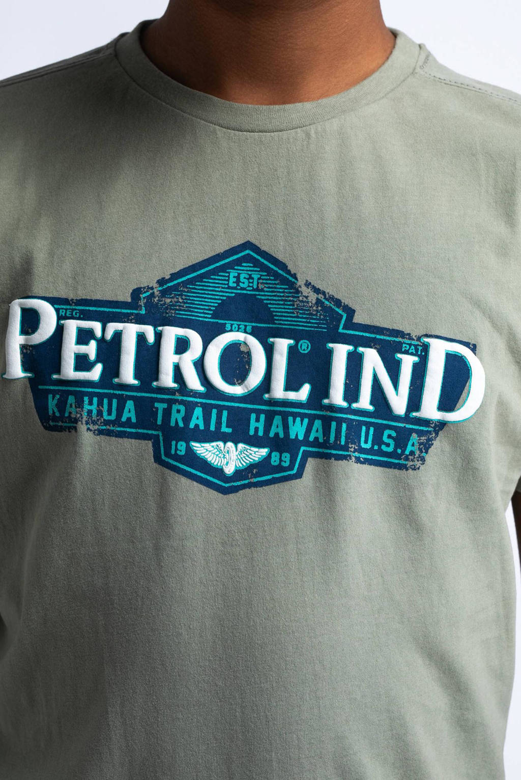 Petrol Industries T-shirt met logo lichtgroen