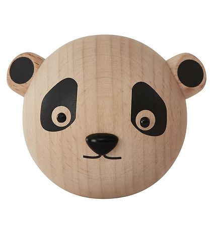 OYOY Haken - 4x4x4 cm - Mini - Panda - Natur