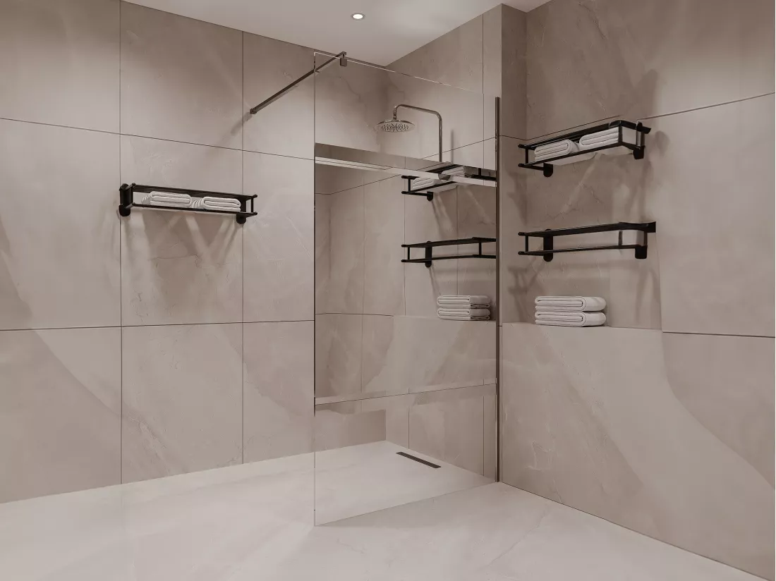 Paroi de douche à l'italienne avec effet miroir - 120 x 200 cm - ZENADO