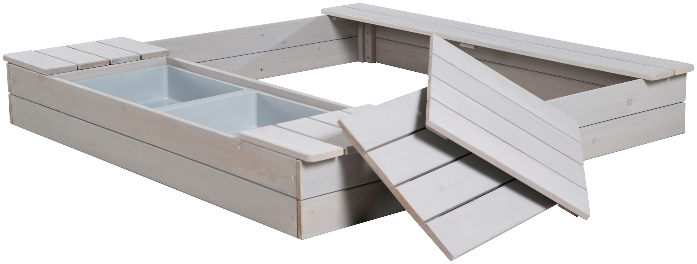 roba® Sandkasten »Outdoor+« 2 Spielwannen und 4 abnehmbaren Sitzplätzen, HxBxT: 17,5x125x120 cm