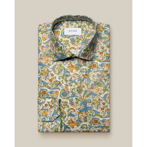 Eton Floral Signature Twill Slim Fit Skjorte, White, 44