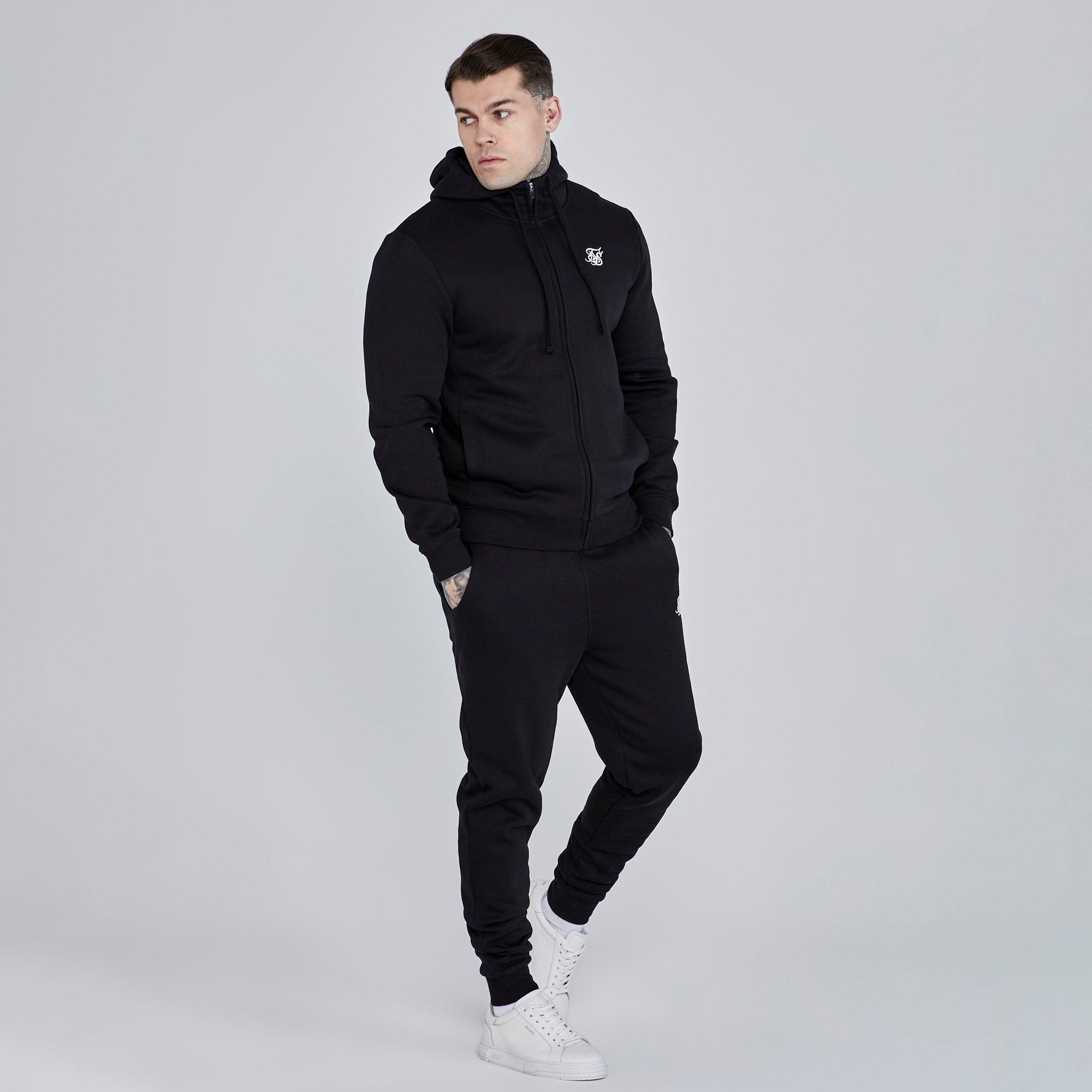 SikSilk Essential Zip Through Hoodie Mens