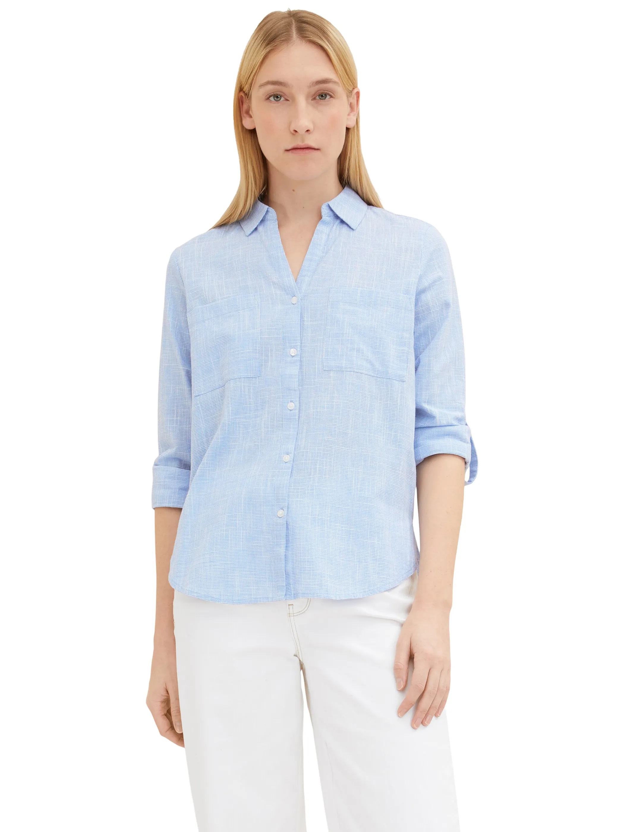 Damen Bluse in Leinenoptik