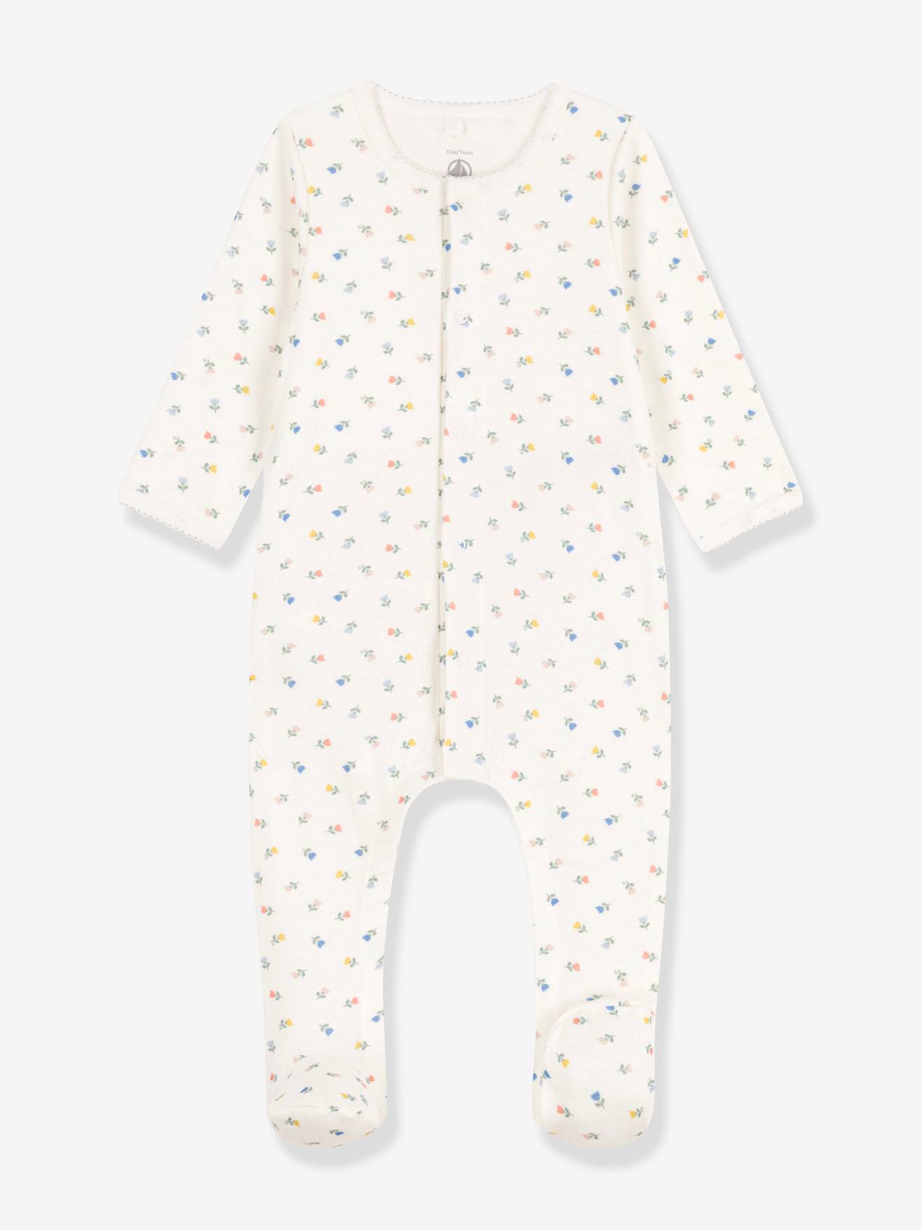 Body/pijama PETIT BATEAU branco de algodão orgânico