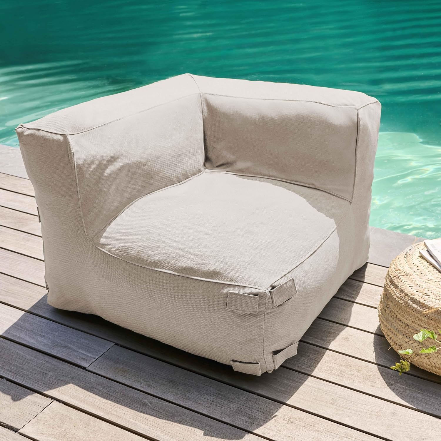 Oviala Gartenmöbel, modular, mit 2 Ecksesseln, Beige – Mixi