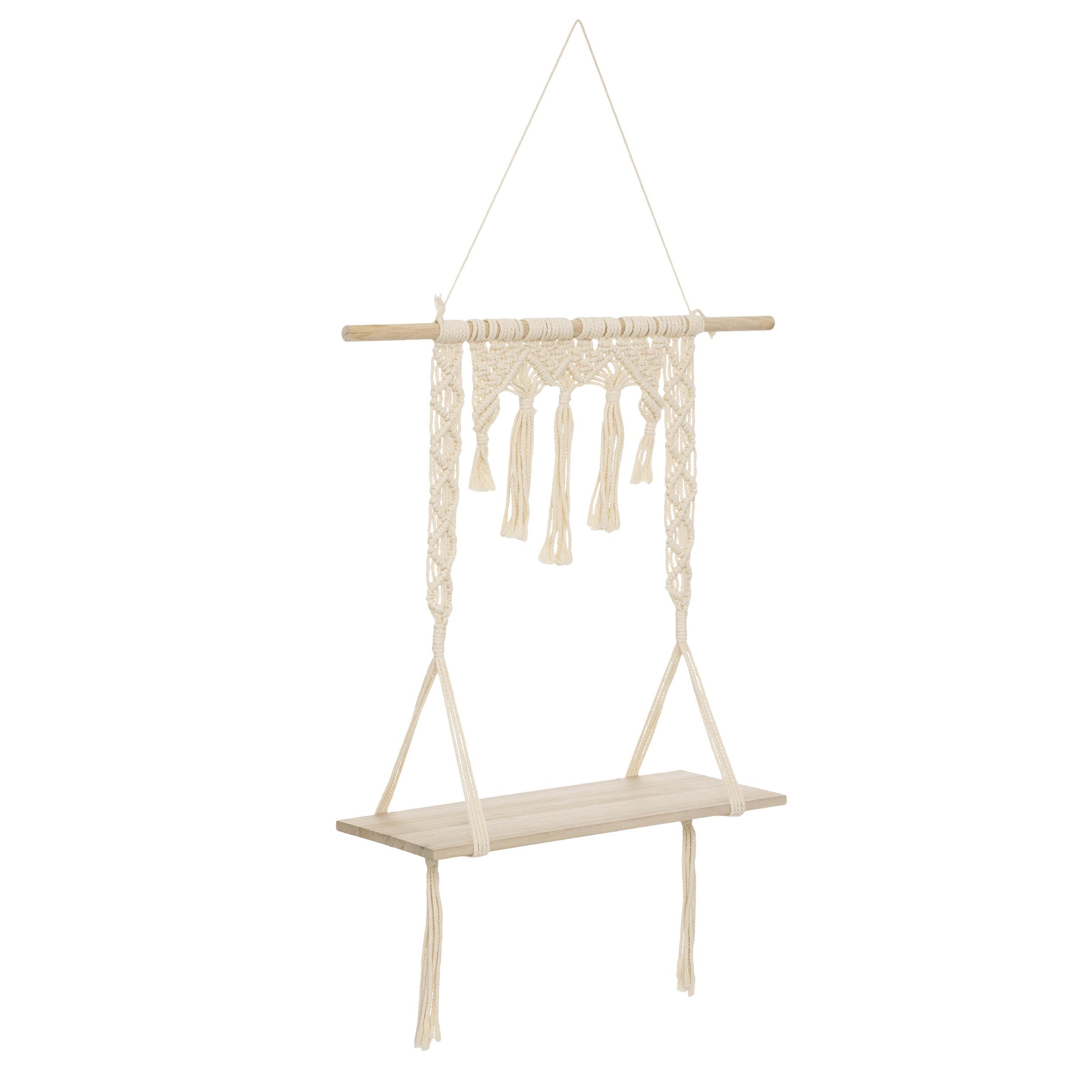 ETAGERE BOIS MACRAME 60X20X80CM