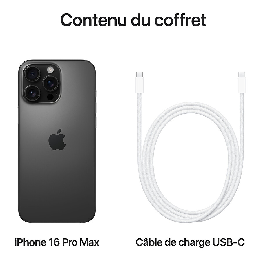 Apple iPhone 16 Pro Max (Titane noir) - 512 Go