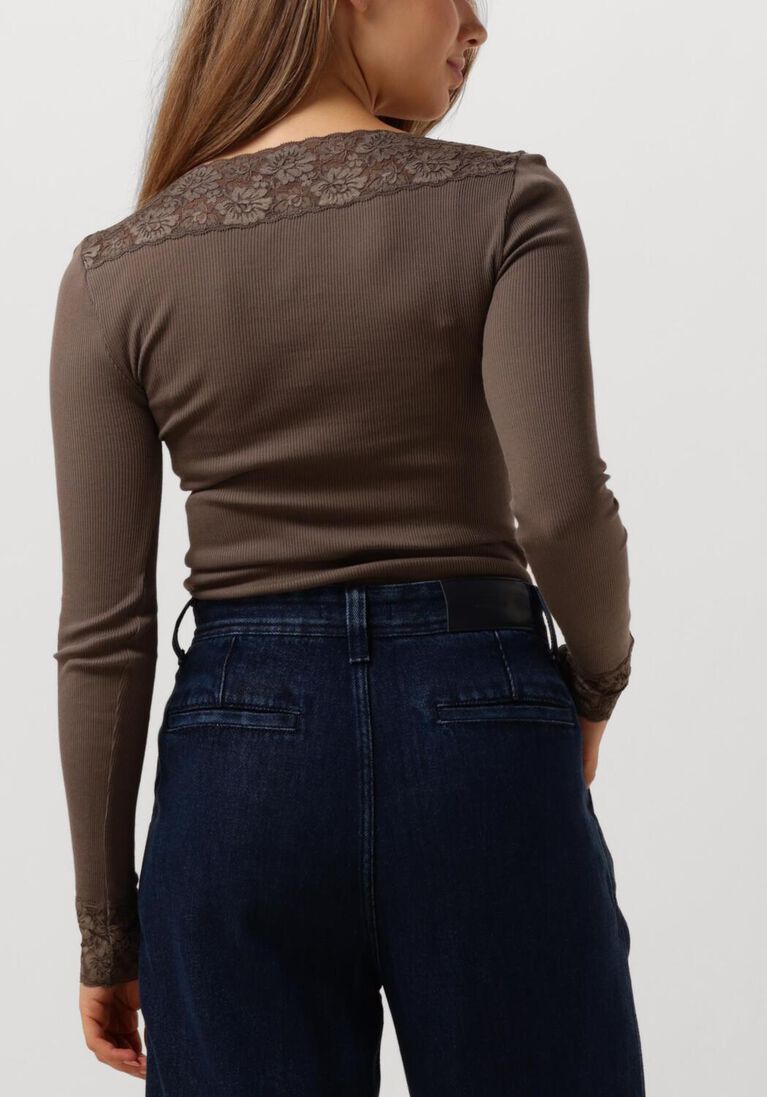 taupe rosemunde top bernadine organic t-shirt lace