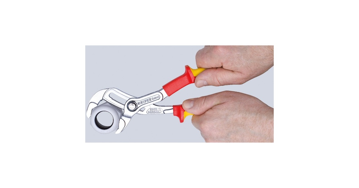 KNIPEXCobra VDE Hightech-waterpomptang 87 26 250 zweedse- / waterpomp-tang  (Rood/geel, Getande grijpvlakken, Doorgestoken scharnier )