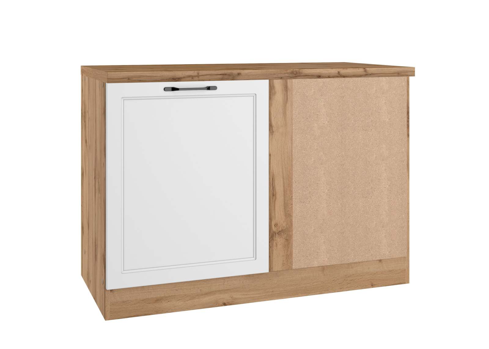 Eckunterschrank MERAN - weiß - Wotaneiche - 120 cm