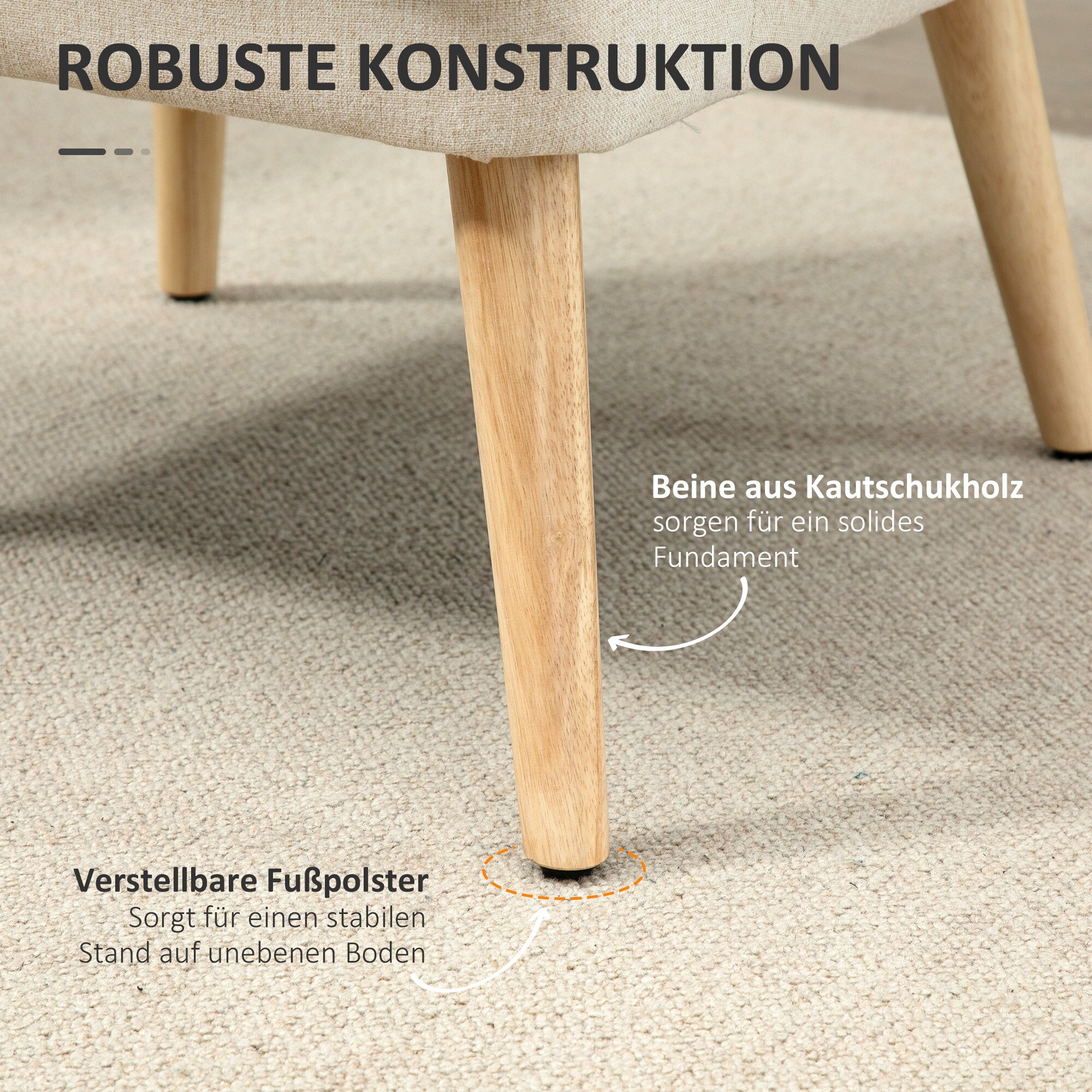 HOMCOM Esszimmerstuhl mit Polsterung gelb 69L x 63B x 79,5H cm